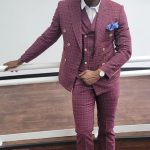 3 In 1 Men's Suits Coat Pants Vest Uniform Set-RED