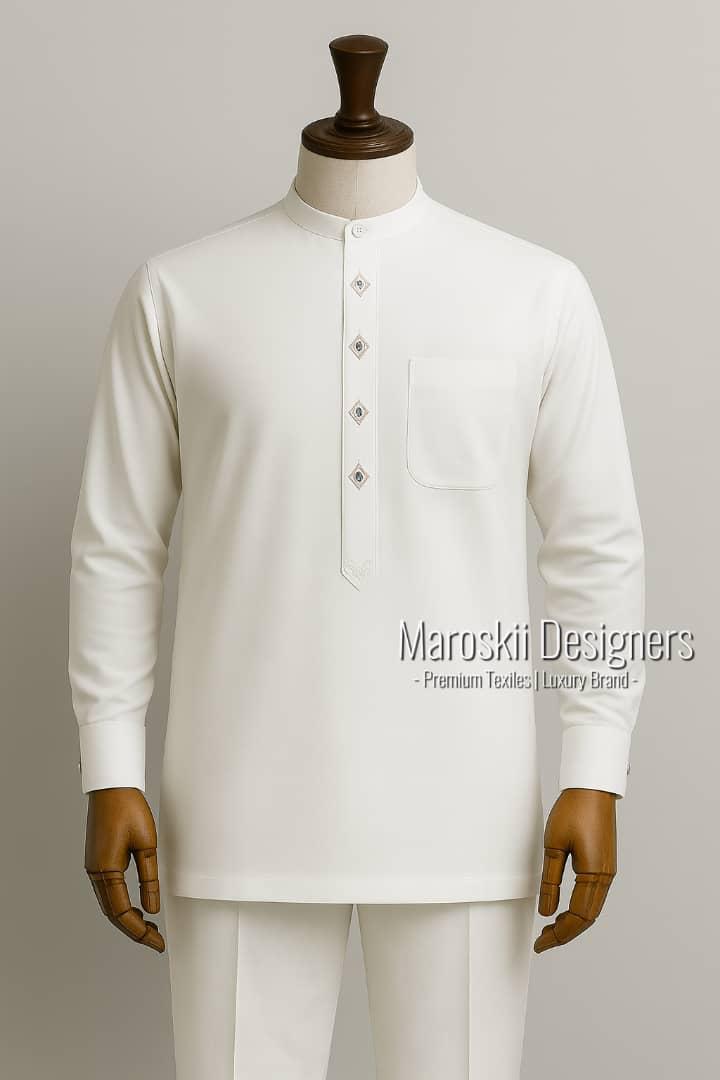 White Royal Embroidery Senator