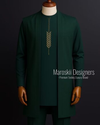 Kaftan For Men Top & Down Deep Green